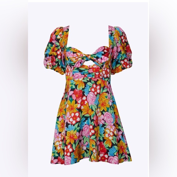 For Love And Lemons Dresses & Skirts - For Love & Lemons Mallory Satin Cut Out Mini Dress size large In